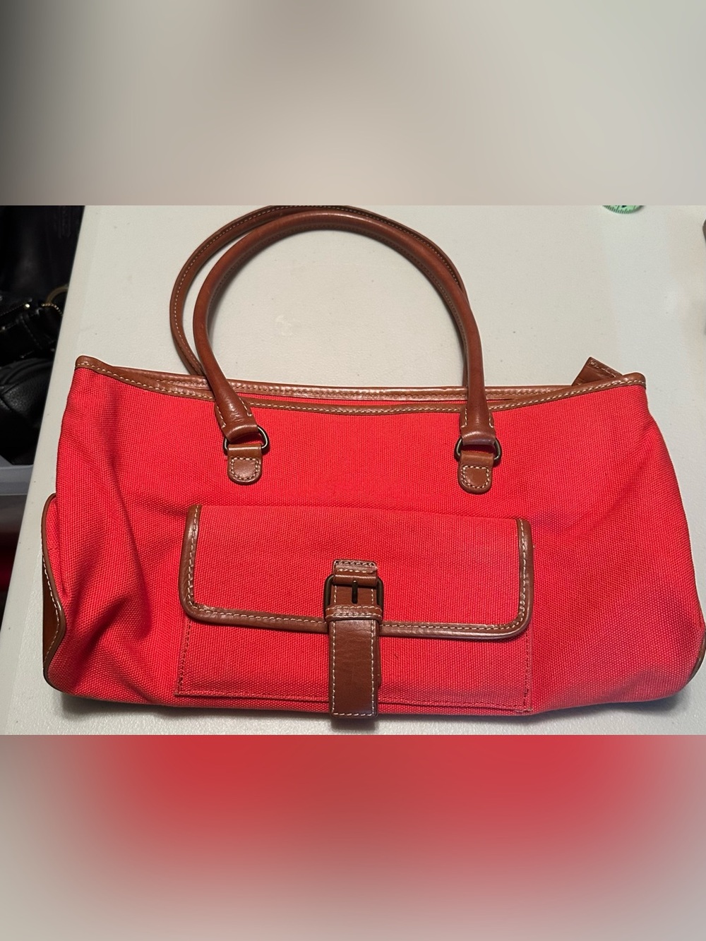 Vintage Eddie Bauer red Canvas Satchel
